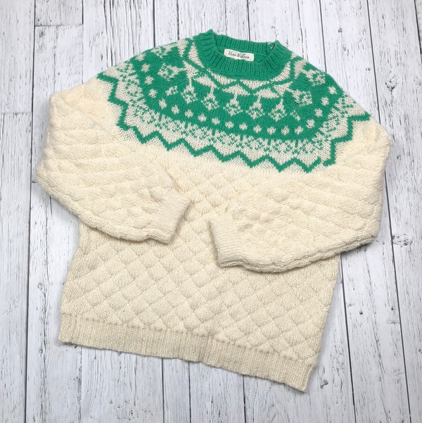 Vine & Love cream and green knit sweater - Hers S