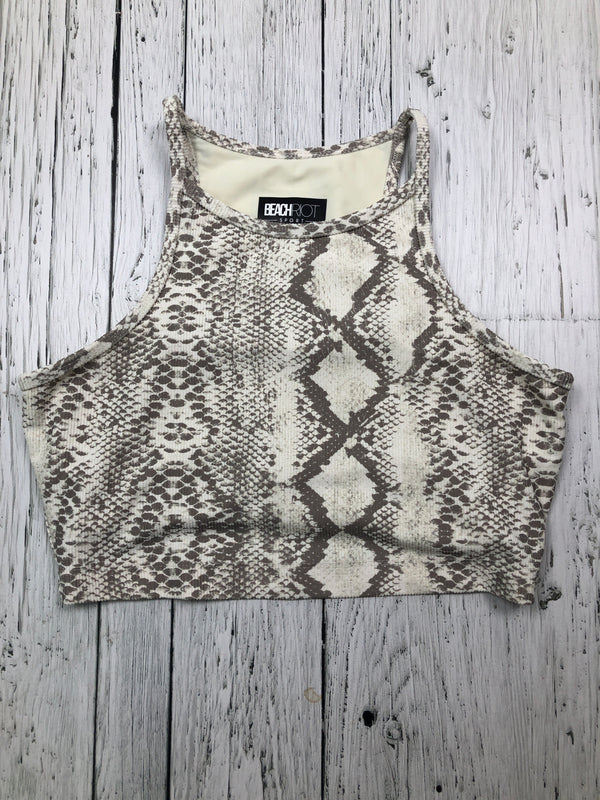 BeachRiot grey white patterned tank top - Hers M