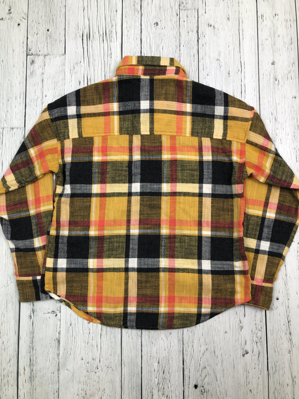 American Eagle yellow black plaid flannel - Hers XS