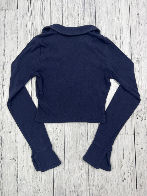 Garage navy blue cropped shirt - Hers M