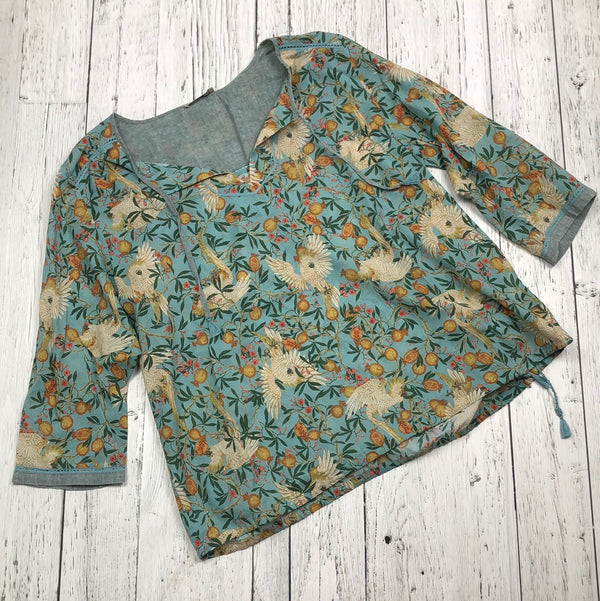 Nile blue yellow floral shirt - Hers M