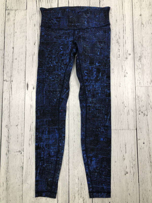 lululemon black blue leggings - Hers S/6