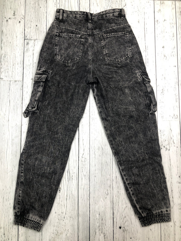 Garage Black Faded Cargo Jean Joggers - Hers XS/24