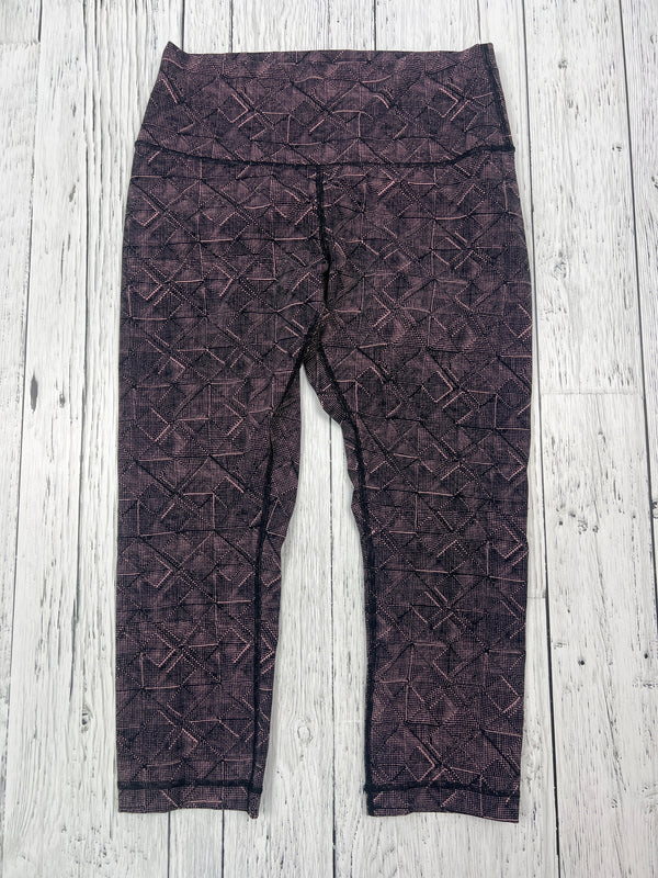 lululemon pink black patterned capris - Hers M/10