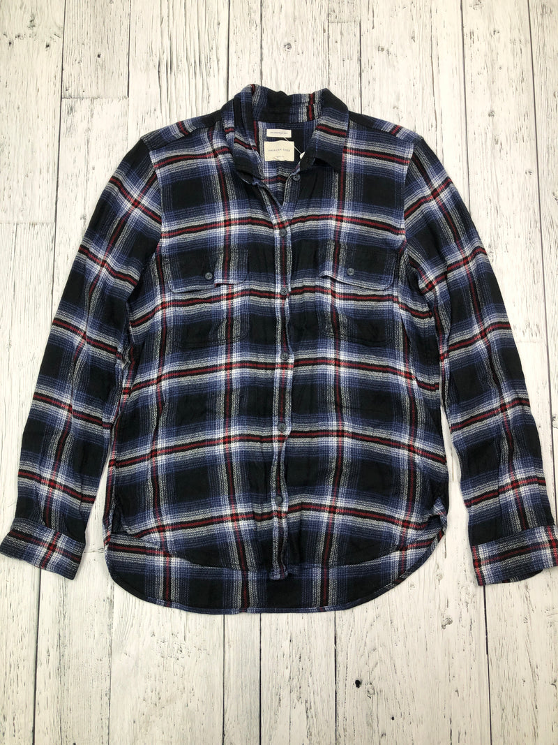 American Eagle blue plaid flannel - His L