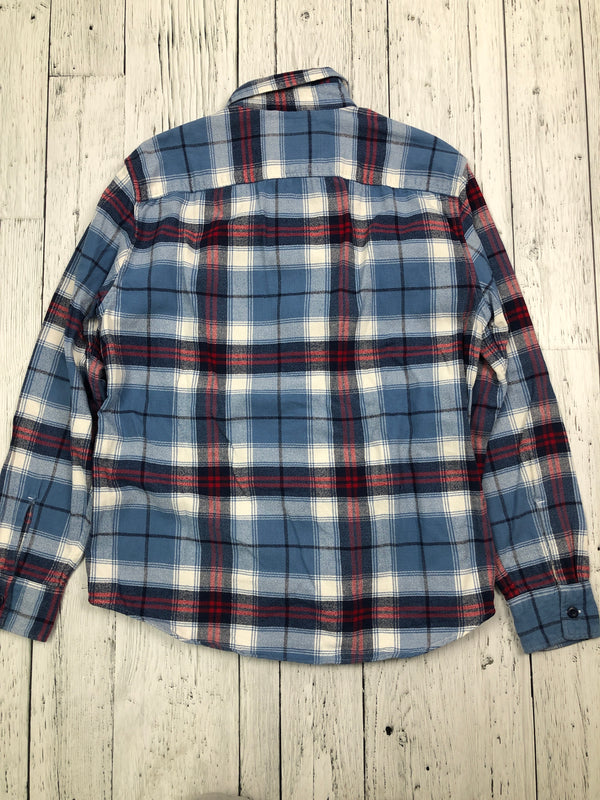 American Eagle blue red plaid flannel - His M