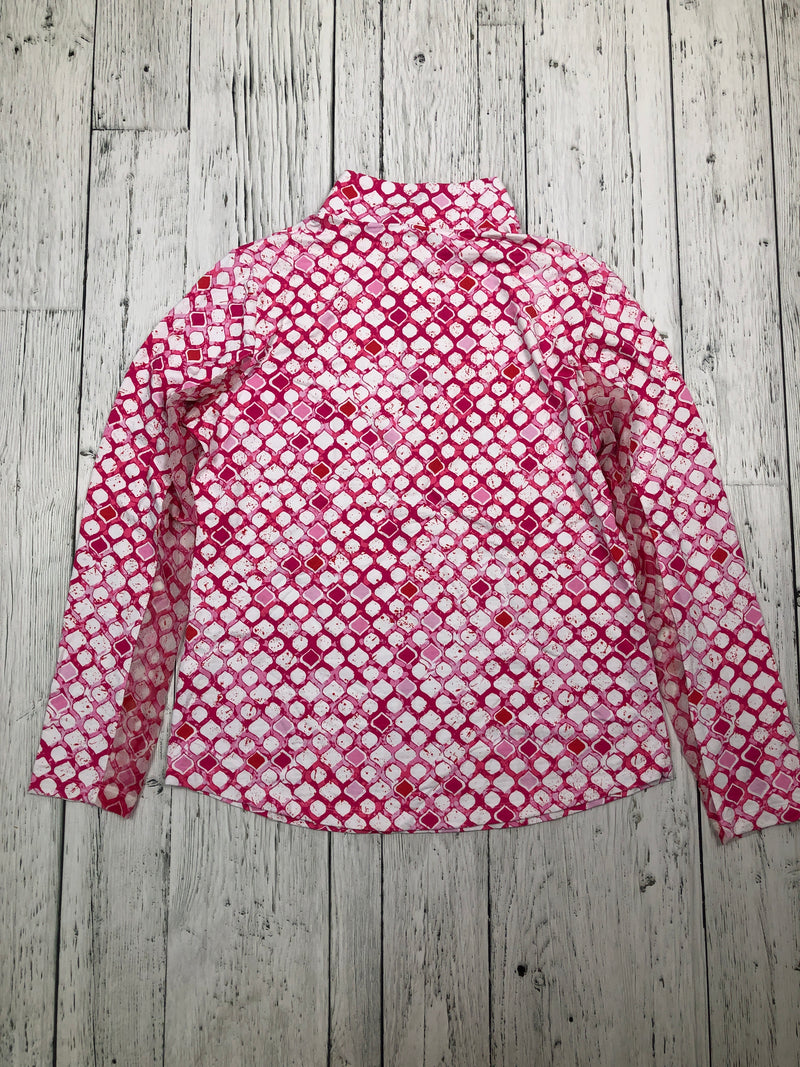 IBKÜL pink white patterned golf shirt - Hers M