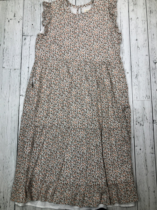 Roolee white orange floral dress - Hers M