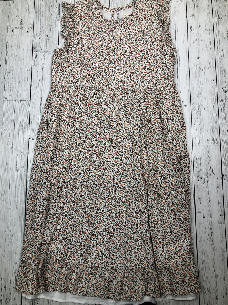Roolee white orange floral dress - Hers M
