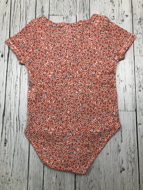 Zara orange blue floral bodysuit - Girls 10