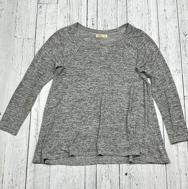 Hollister Grey Heathered Long Sleeve Shirt - Hers L