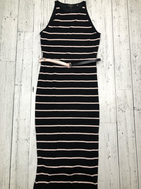 Ted Baker black pink striped dress - Hers S/2/6