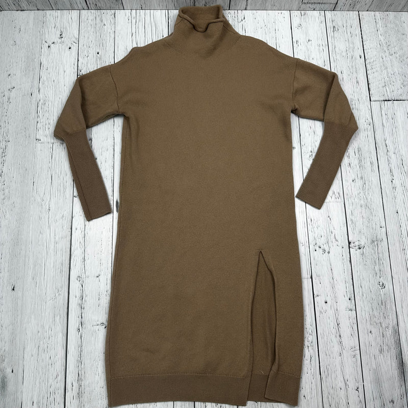 aritzia brown dress Wilfred Aritzia Brown Knit Turtleneck Dress