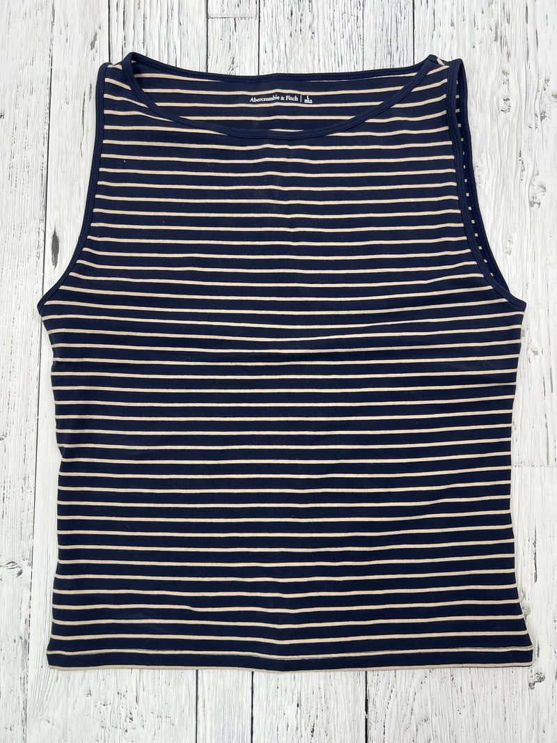 Abercrombie&Fitch navy blue beige striped shirt - Hers L
