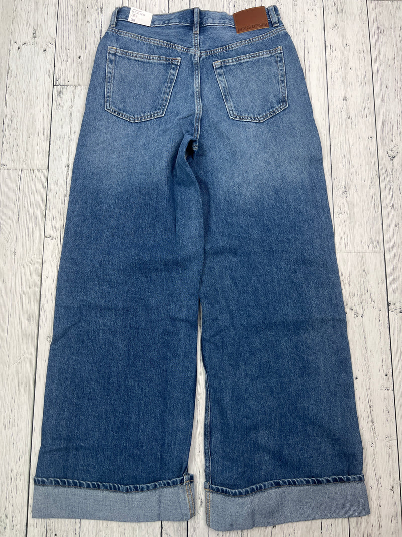 MNG blue wide leg mid waist jeans - Hers S/6