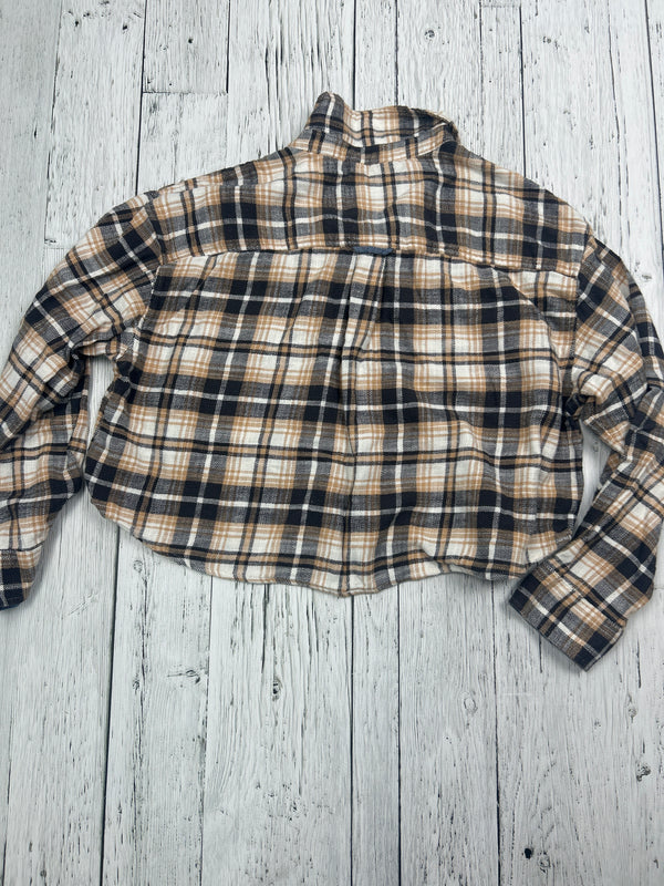 American Eagle plaid crop button up shirt - Hers L