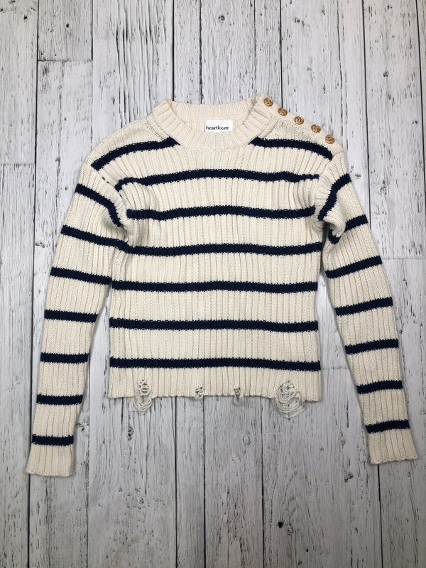 Heartloom white black striped sweater - Hers L
