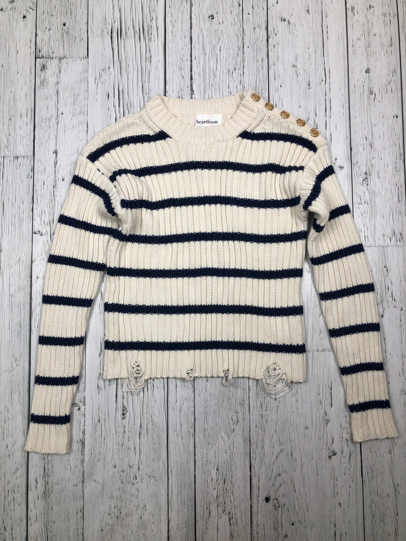 Heartloom white black striped sweater - Hers L