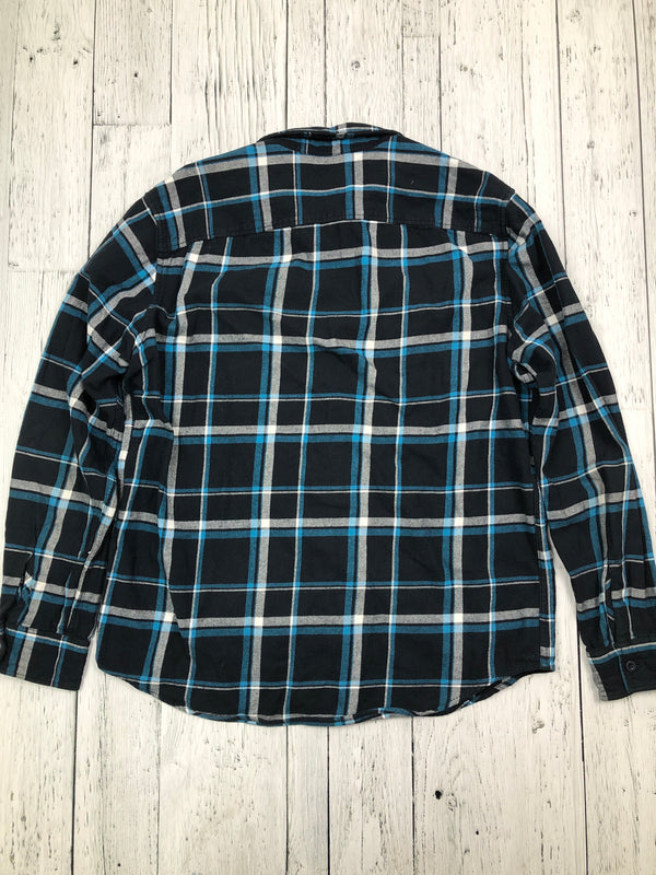 American Eagle black blue plaid flannel - His L