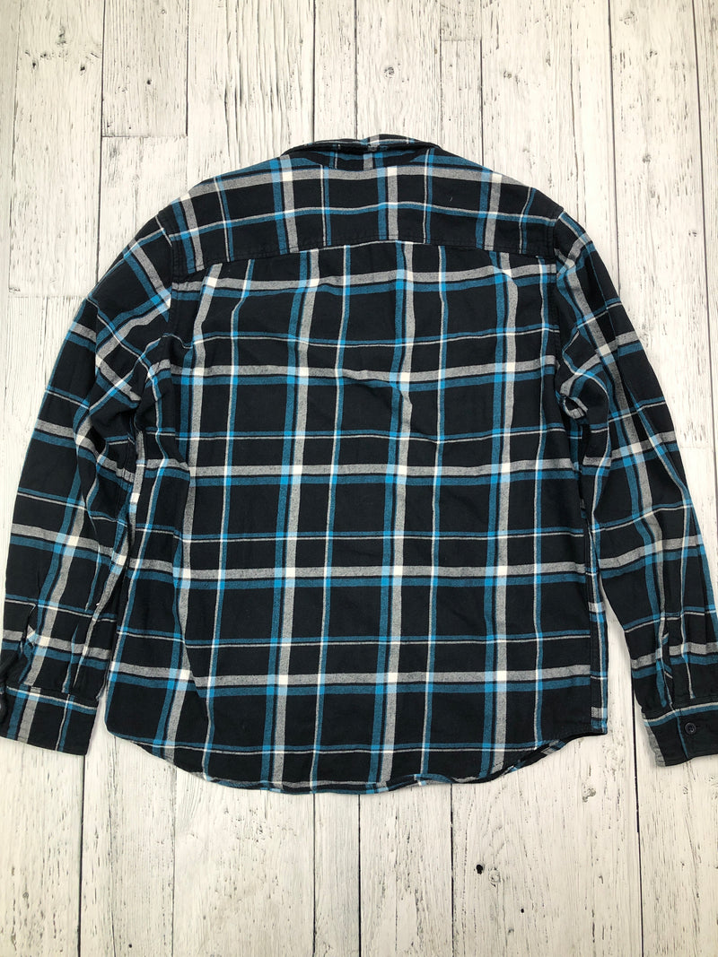 American Eagle black blue plaid flannel - His L