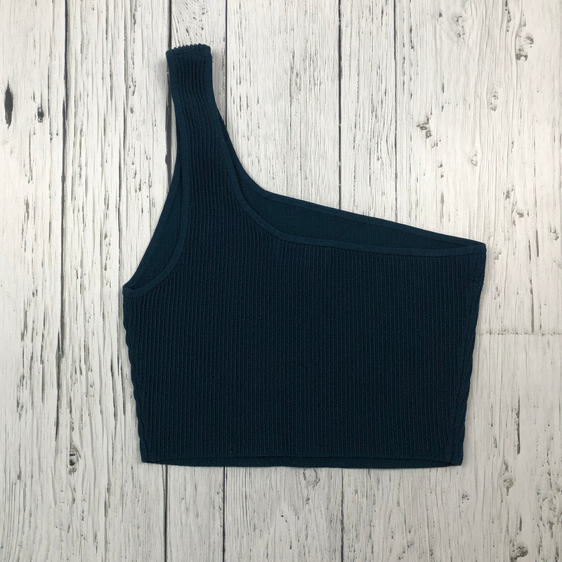 Aritzia Babaton Turqouise Ribbed Asymmetrical Tank Top - Hers M