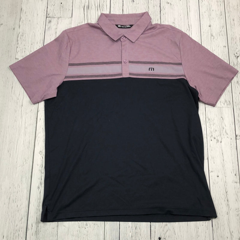 Travis Mathew purple black golf shirt - His XL