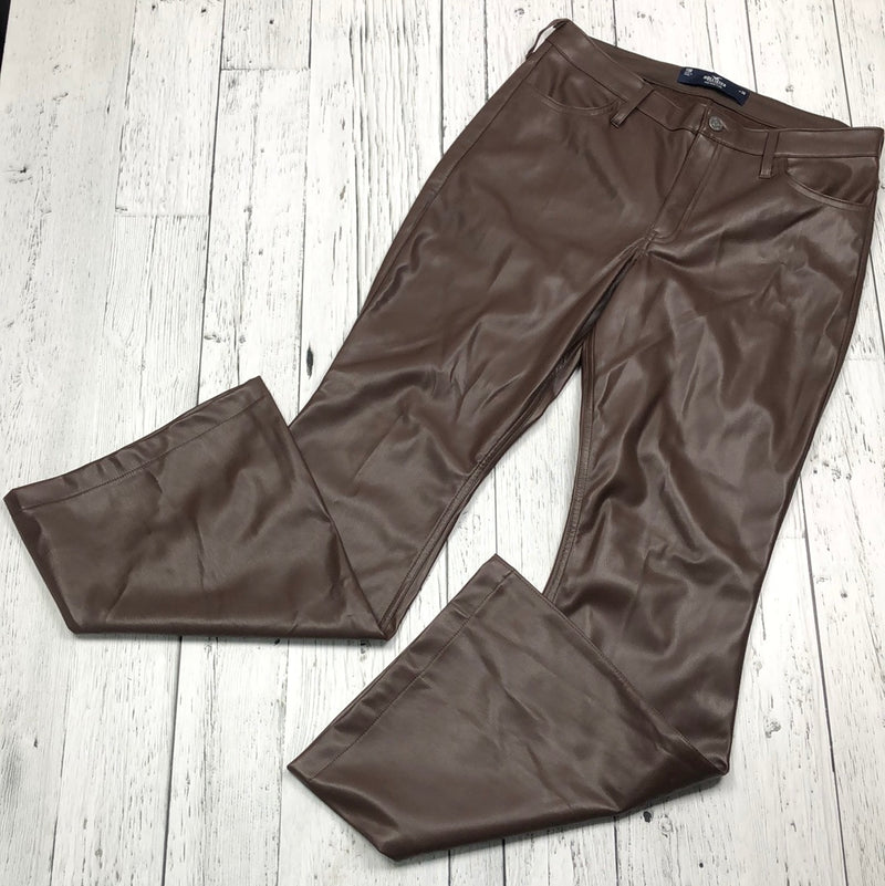 Hollister brown leather high-rise flared pants - Hers 11/L