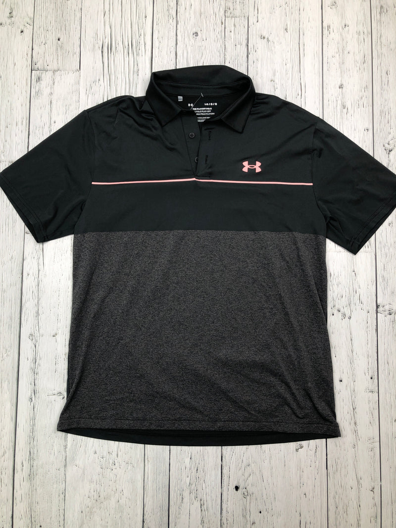 Under Armour black grey golf shirt - His L