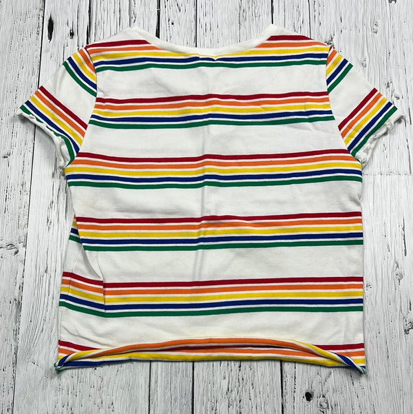 Garage white rainbow striped cropped tshirt - Hers L