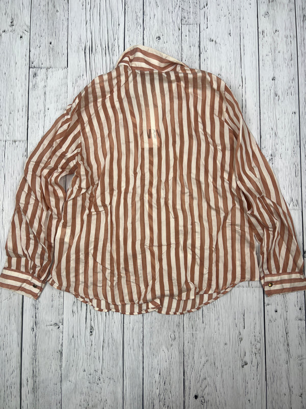 Zara brown white striped shirt - Hers M
