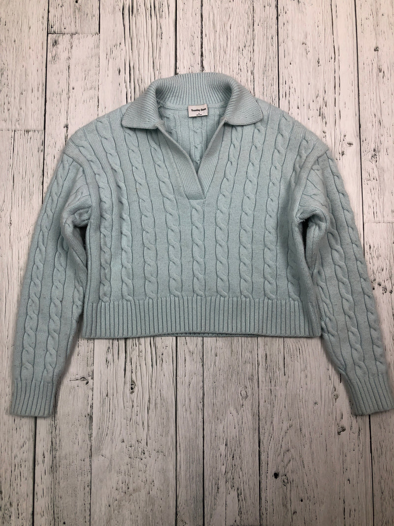 Sunday Beat blue cropped sweater - Hers S