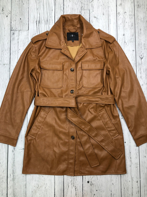 For all 7 mankind brown leather jacket - Hers M