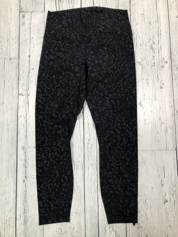 lululemon black patterned leggings - Hers M/8