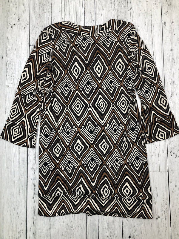 Diane von Furstenburg brown black patterned dress - Hers M/10
