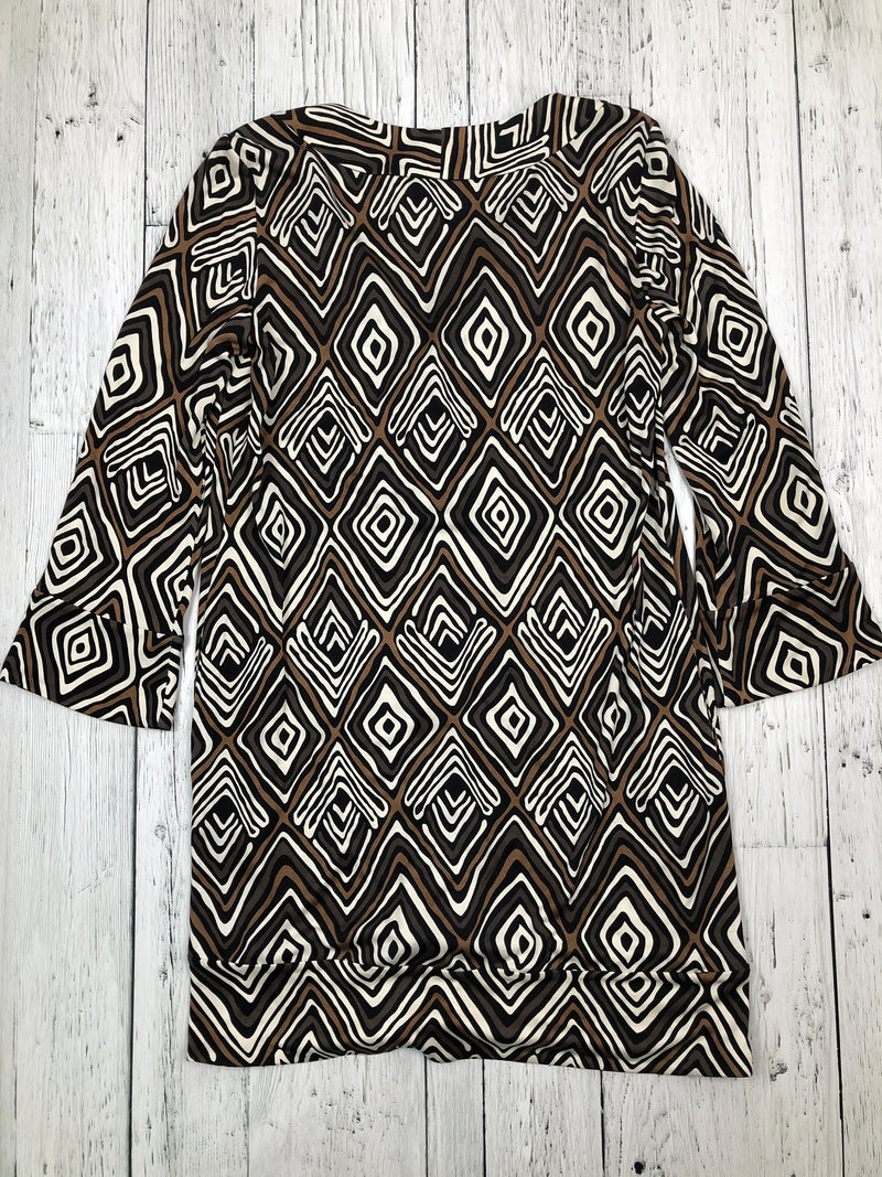 Diane von Furstenburg brown black patterned dress - Hers M/10