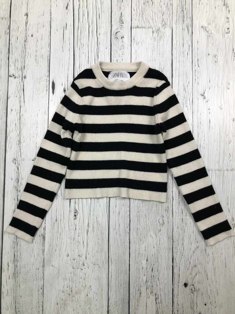 Zara white black striped shirt - Girls 8/9