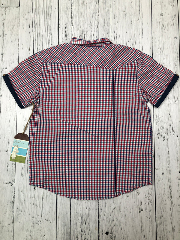 Fore!! red green blue plaid button up shirt - Boys 10