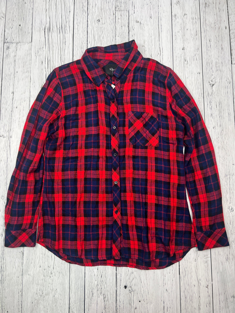Rails red blue plaid flannel - Hers M