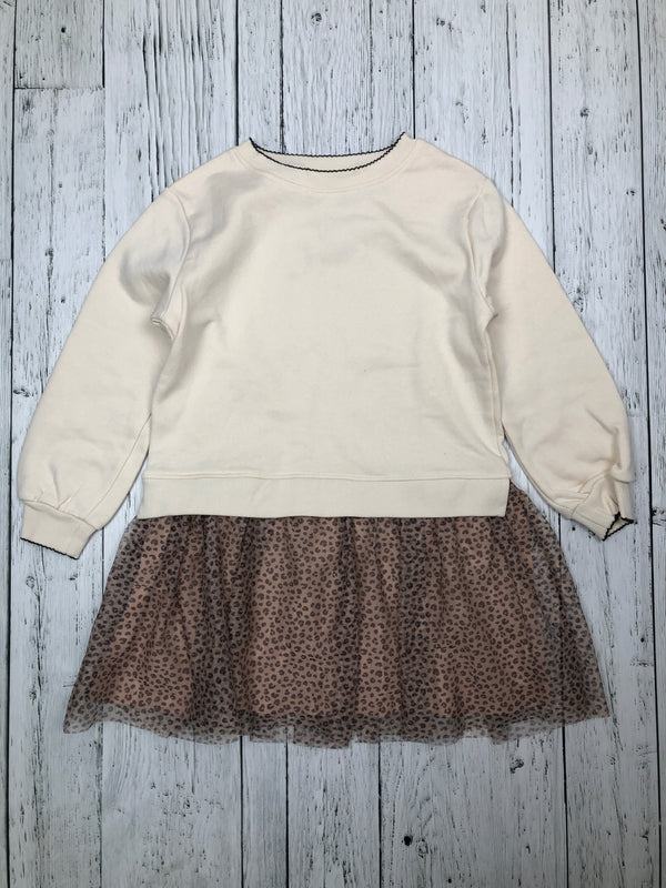 H&M white brown patterned dress - Girls 6