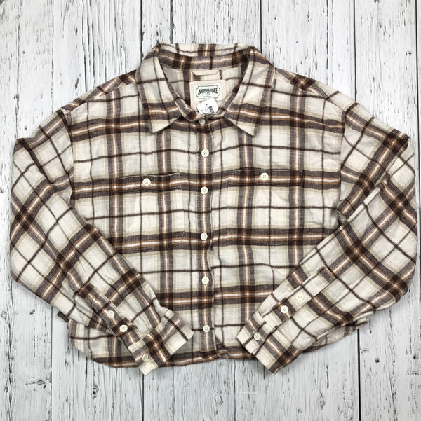 American Eagle fall plaid cropped shirt - Hers S
