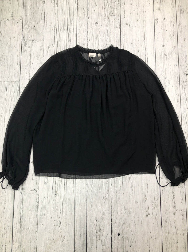 Wilfred Aritzia black sheer sleeved shirt - Hers XS