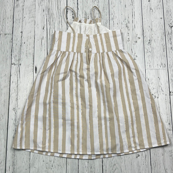 Janie and Jack beige white striped dress - Girls 10