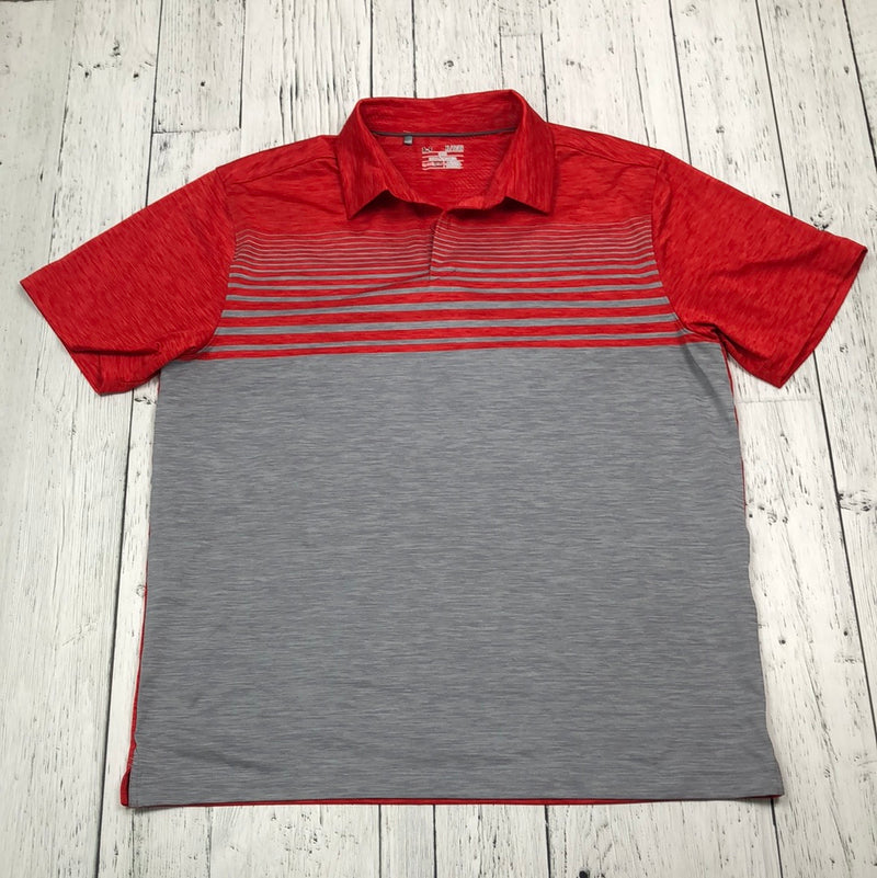 Under Armour red grey patterned golf shirt - His XL