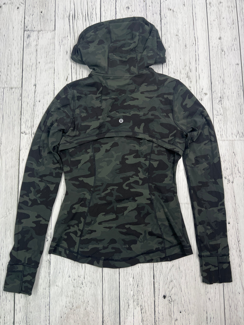 lululemon green camo patterned sweater - Hers M/8