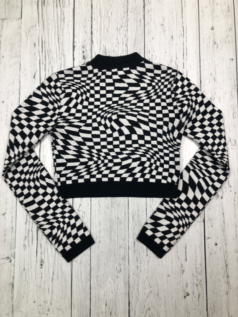 Garage black white patterned cropped shirt - Hers XS