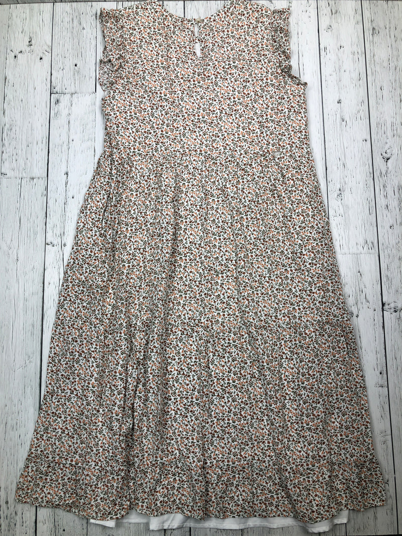 Roolee white orange floral dress - Hers M