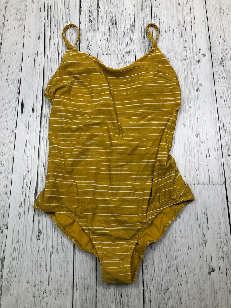 lululemon yellow white striped bathing suit - Hers M/10