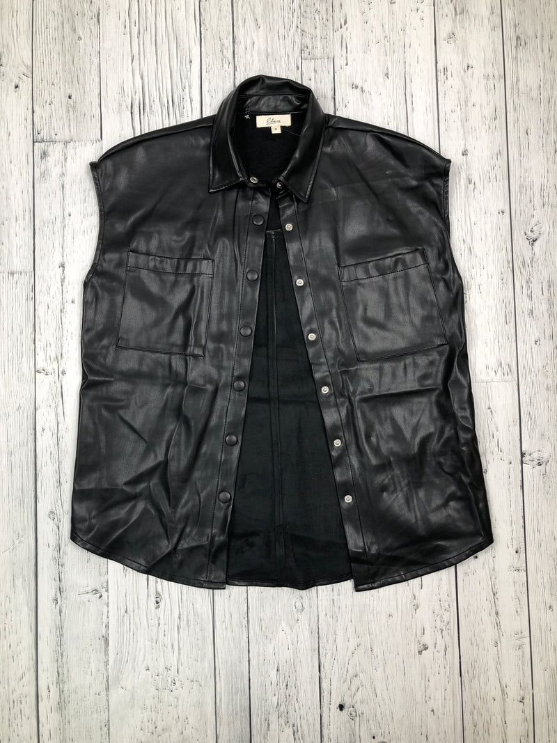 Elan black leather vest - Hers S