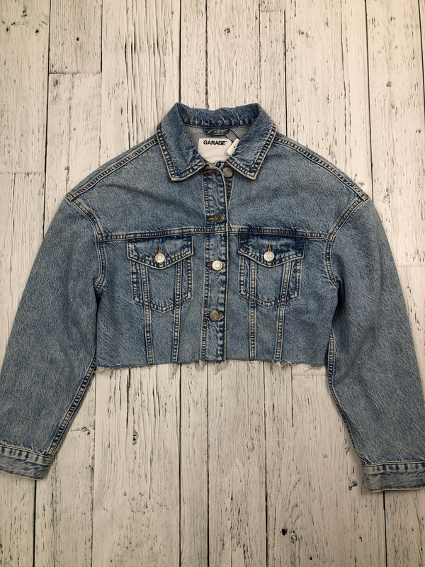 Garage denim blue cropped jacket - Hers S