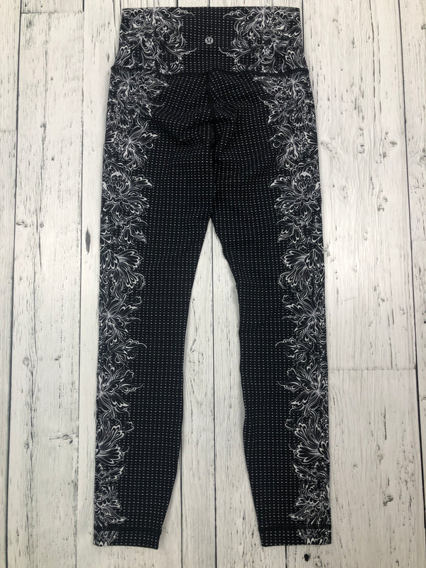 lululemon black white patterned leggings - Hers S